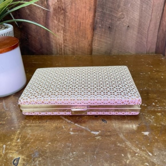 MMS Gold Clutch Purse with Strap - Picture 4 of 8